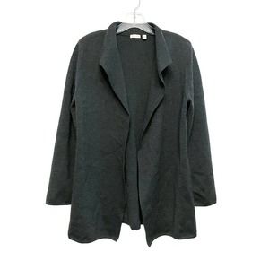 Cullen 100% Merino Wool Open Cardigan Sweater Size M Dark Green‎ Italian Yarn